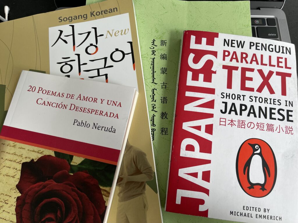 Books in Spanish, Japanese, Korean and Mongolian